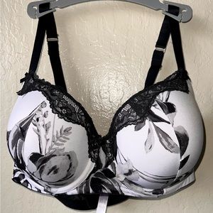 Cacique Lane Bryant bra size 40DDD black & white